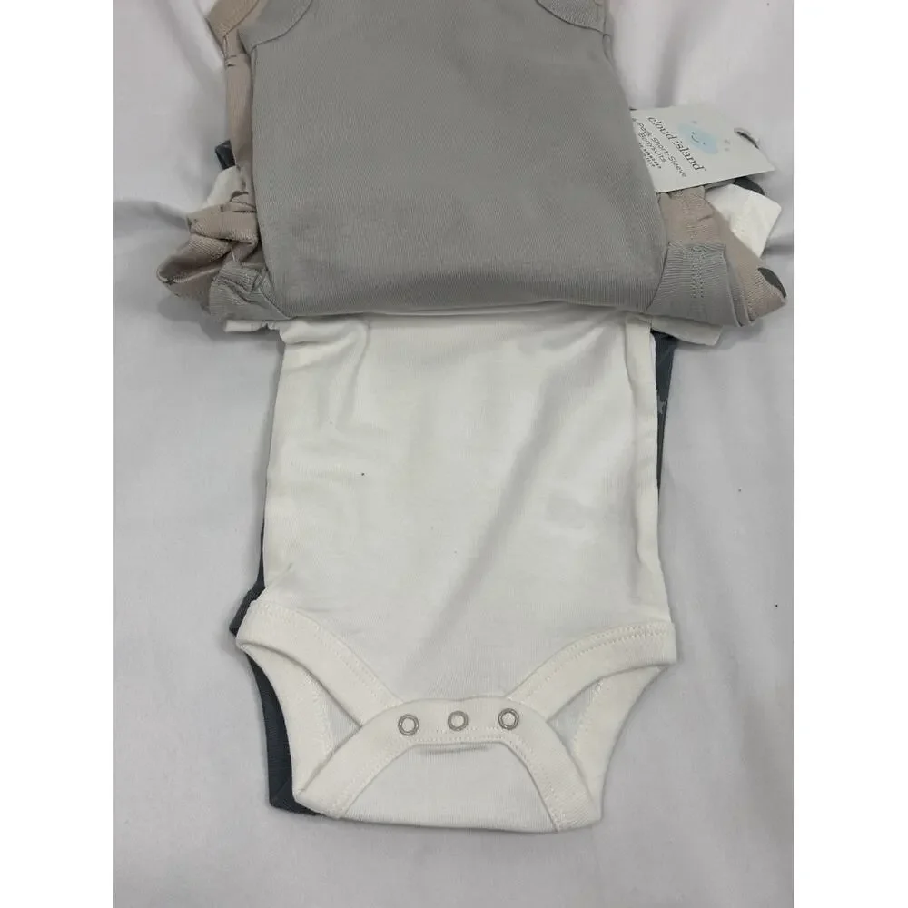 Cloud Island 4Pack Short Sleeve Bodysuits Moon & Stars Baby Size NB Neutral New